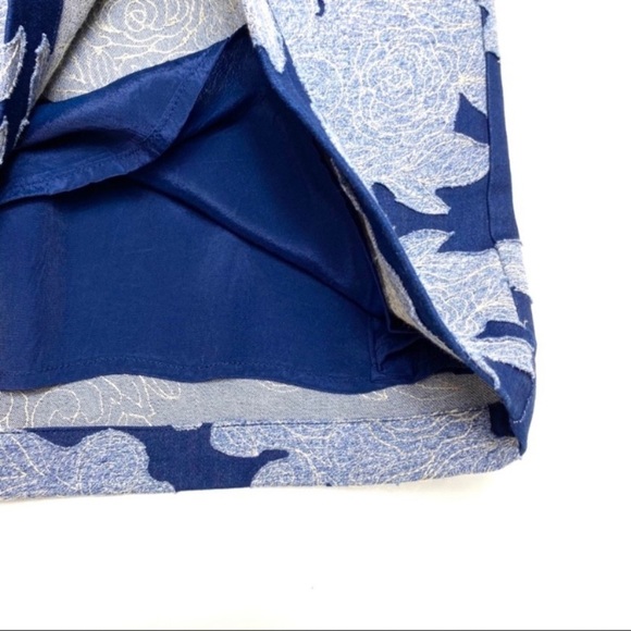 Anthropologie by Let me be Floral Patchwork Rain Garden Shift Dress Indigo Blue - Picture 11 of 11